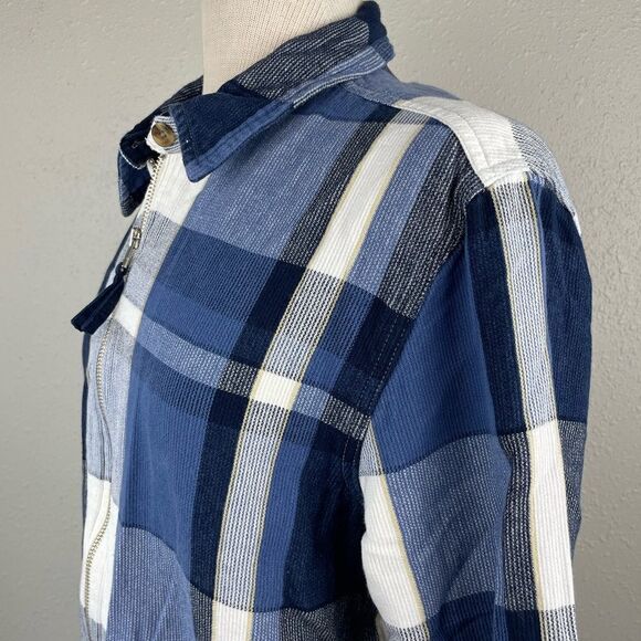 Northcrest Blue Plaid Full Zip Jacket Size XL EUC - Picture 4 of 7